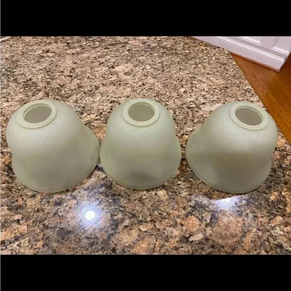 Set of 3 light cream beige ceramic glass replacement shades vanity bell shape - Picture 9 of 10